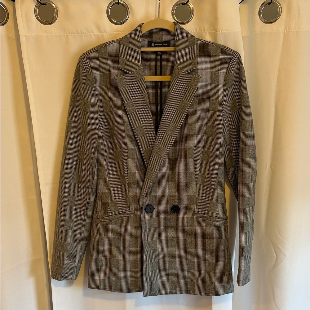 International Concepts gray plaid blazer